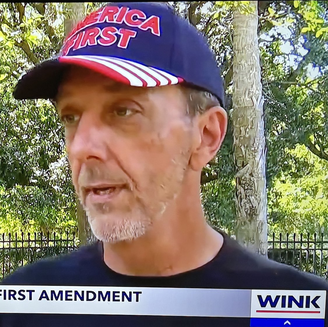 I had to wear my #AmericaFirst hat during the on camera interview 😂 @AnthonySabatini