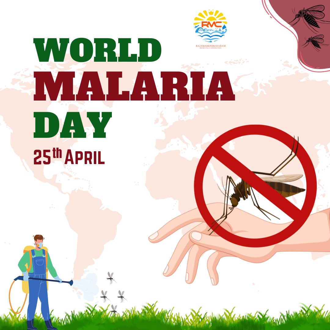 World Malaria Day,25 th April
#WorldMalariaDay #MalariaAwareness
#DefeatMalaria #FightAgainstMalaria
#MalariaPrevention #MosquitoNetsSaveLives
#MalariaDay #MalariaControl #VectorControl
#HealthForAll #GlobalHealth #PublicHealth #rmc #rajamahendravaram