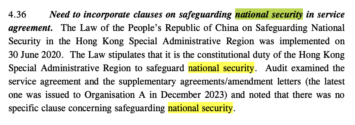 Seems that Hong Kong's national security apparatus is having some teething problems: the govt auditor faulted the lack of a specific national security clause in contracts with a service provider tasked with implementing the elderly dental program aud.gov.hk/pdf_e/e82ch02.…