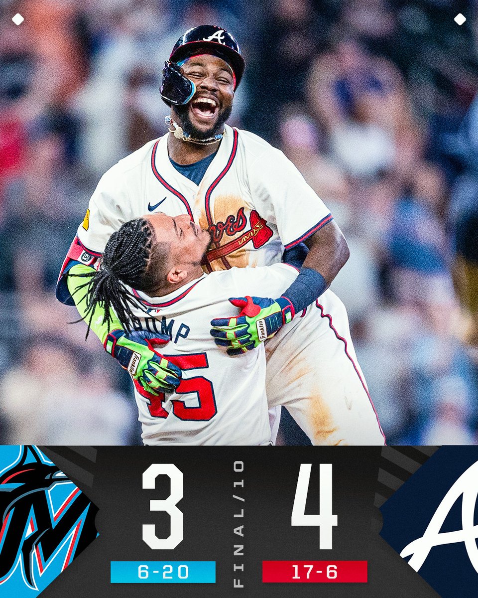 MLB's tweet photo. The @Braves complete the sweep and have won 9 of their last 10! https://t.co/9bMcGVZypG