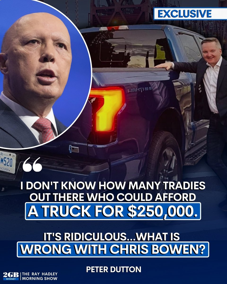 Peter Dutton has GRILLED Energy Minister Chris Bowen over the new $250,000+ electric ute hitting the market for Australians. 👇 MORE: brnw.ch/21wJ9ms