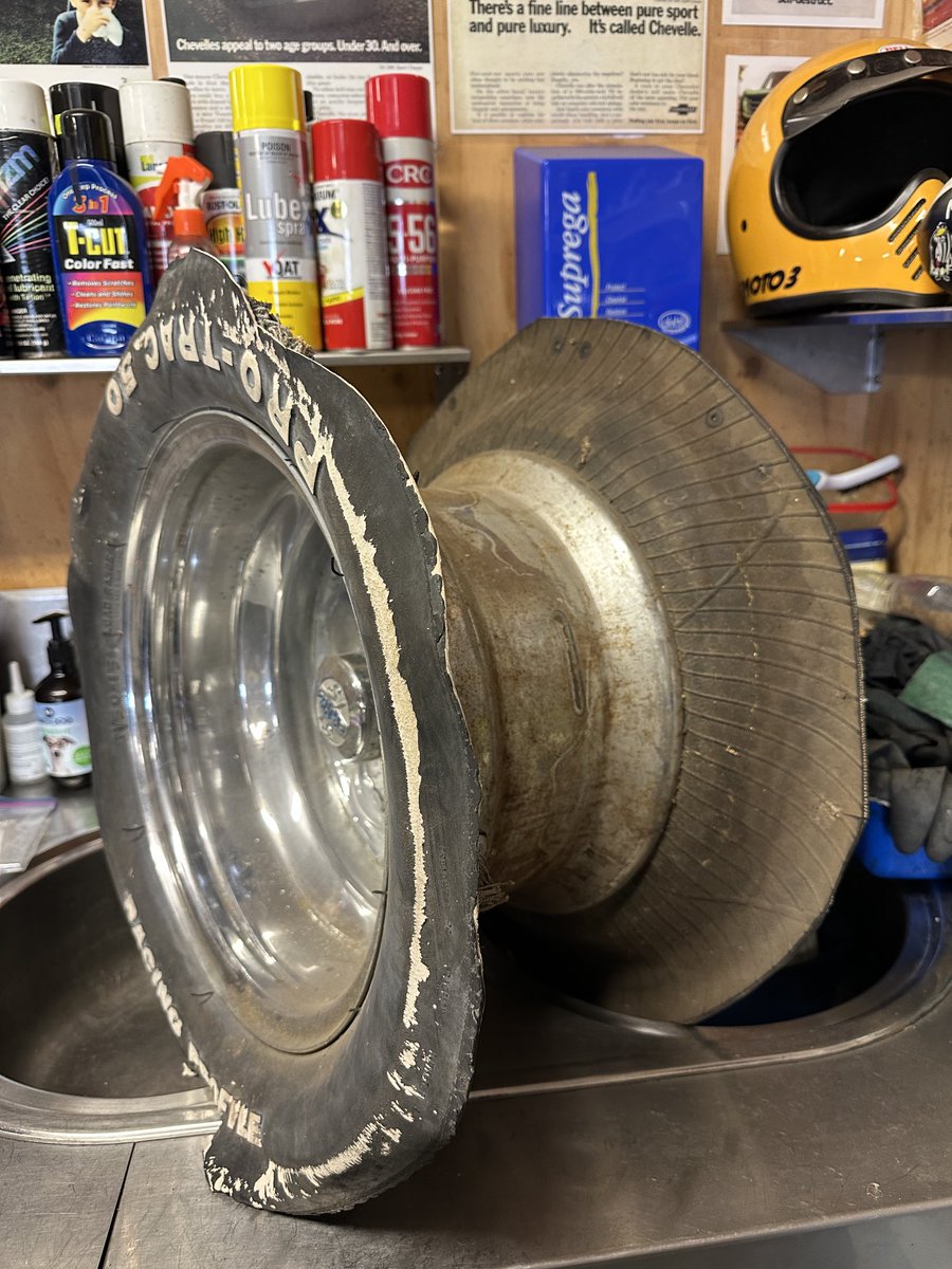 I’m filing this under “shit I’ve got that I didn’t know I had” 😆🤦‍♂️ SS Cragar 15x10 round spoke that has been loved! 😆🔥 #SSCragar