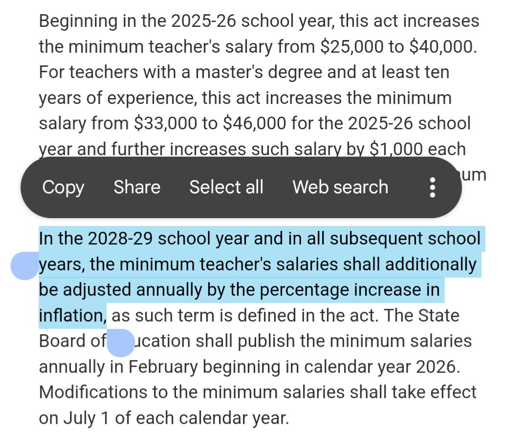 Interesting bit of MO SB 727: the new minimum salary schedule for teachers will be pegged to inflation starting in 28-29. Does anyone know of a statewide minimum that is explicitly tied to inflation? @gema_zamarro @jbmcgee @CEDR_US @SLU_PRIME