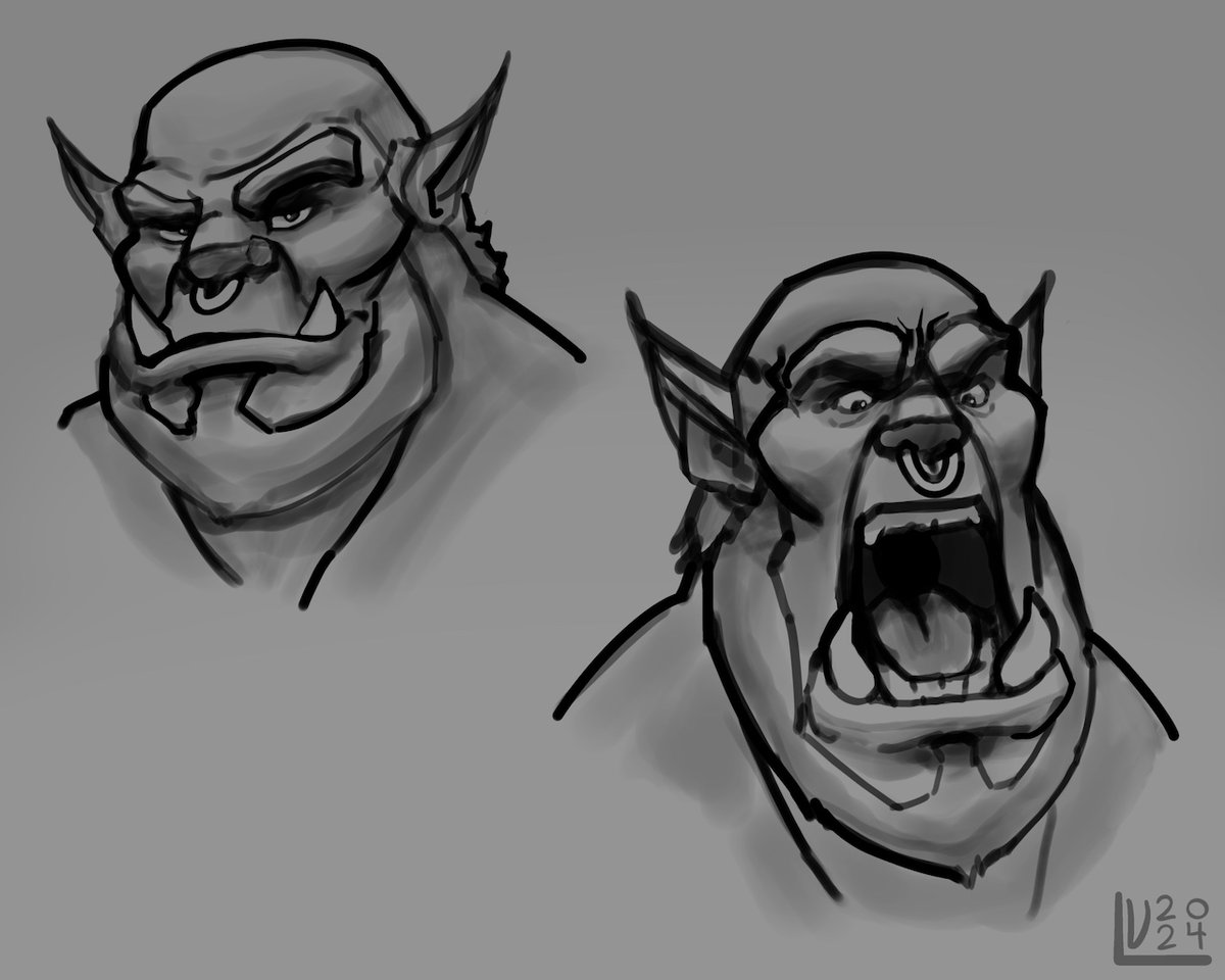 Some rough K'Zar expression marker sketch studies 😤