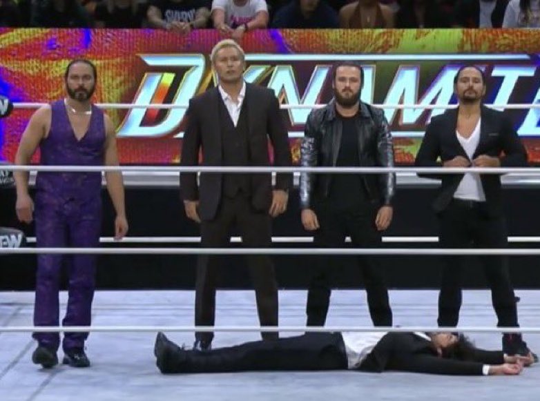 WrestleOps's tweet photo. Overall thoughts on AEW Dynamite tonight ending with Tony Khan being attacked? https://t.co/V7ZeqNaZCk