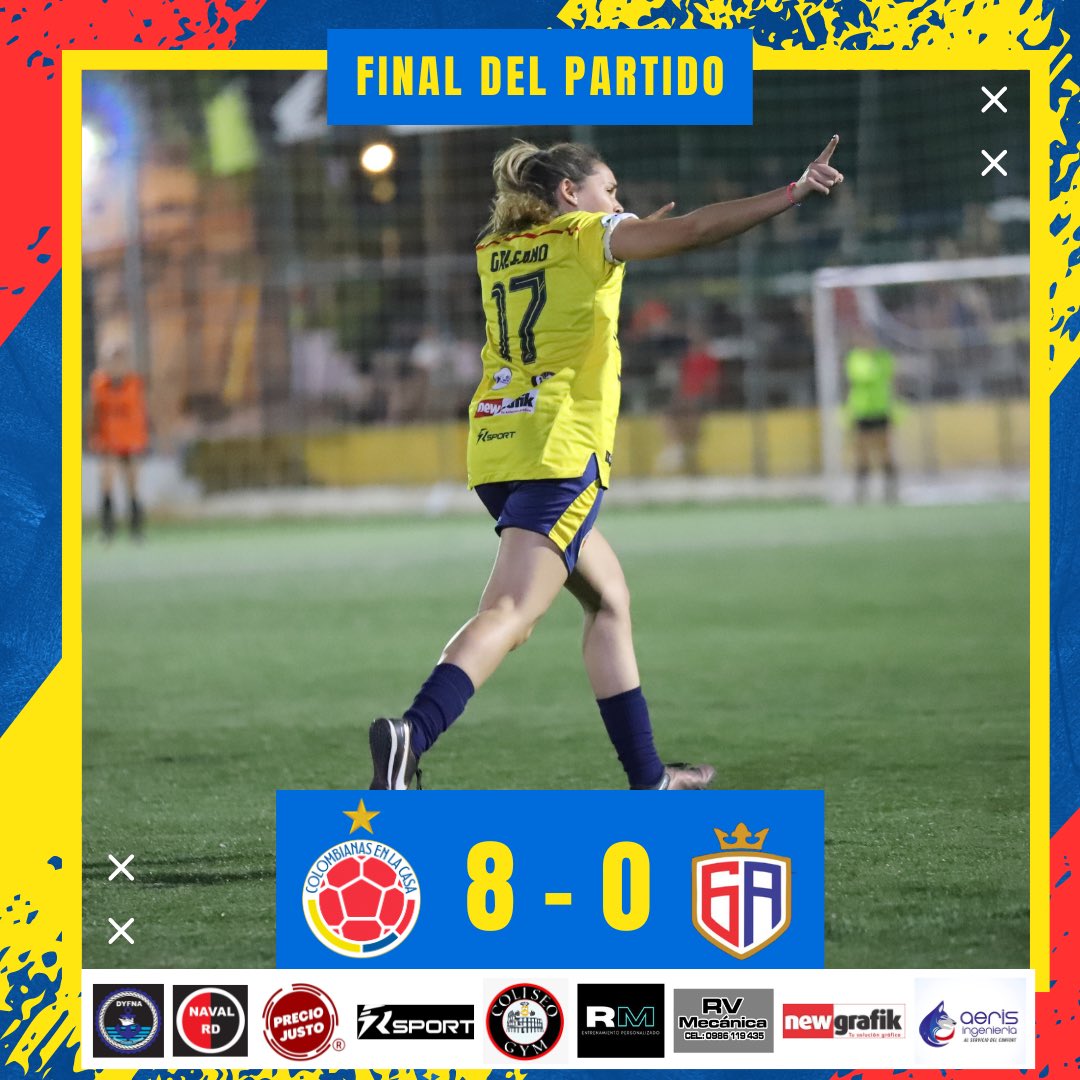colombiaaencasa's tweet photo. GANARON LAS COLOMBIANAAASS!!!

La Cecineta gana, gusta y golea. 😮‍💨

Goles:
⚽️⚽️⚽️ @vgalea17 
⚽️⚽️ @amara_safuan 
⚽️ @romina_jr93 
⚽️ @biacabreera 
⚽️ @RaCarreras1 

#VamosCampeonas 🇨🇴🇨🇴🇨🇴 https://t.co/XG9rOSIHb5