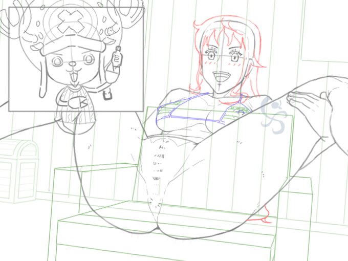 チョッパーに大きくなる薬を作ってもらうナミ✍️ 