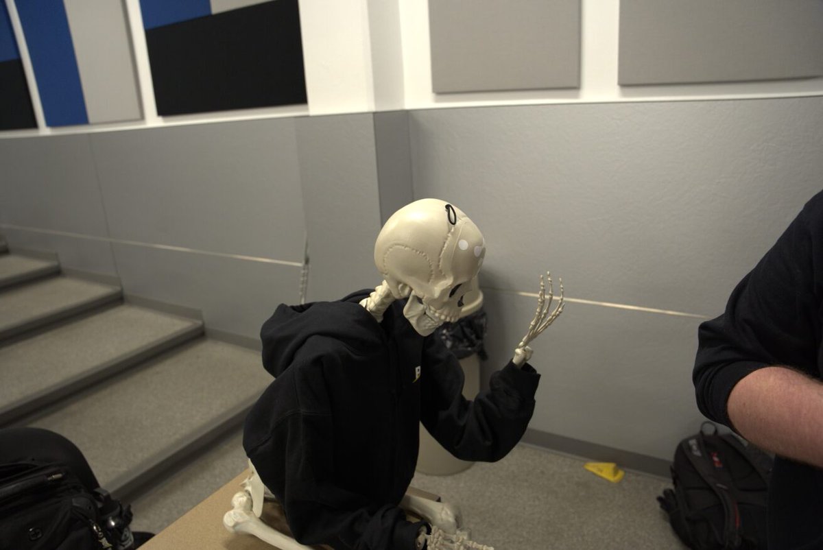 purdue_seds's tweet photo. Caught our skeleton in mid-donation to #PurdueDayofGiving – talk about giving your all! 💀🚀 Even he can't resist supporting Purdue's Space Program. Be like Mr. Sophomore by Credit; support our stellar projects! #PurdueSpaceProgram #PSPForever https://t.co/Uz8BoyOhfG