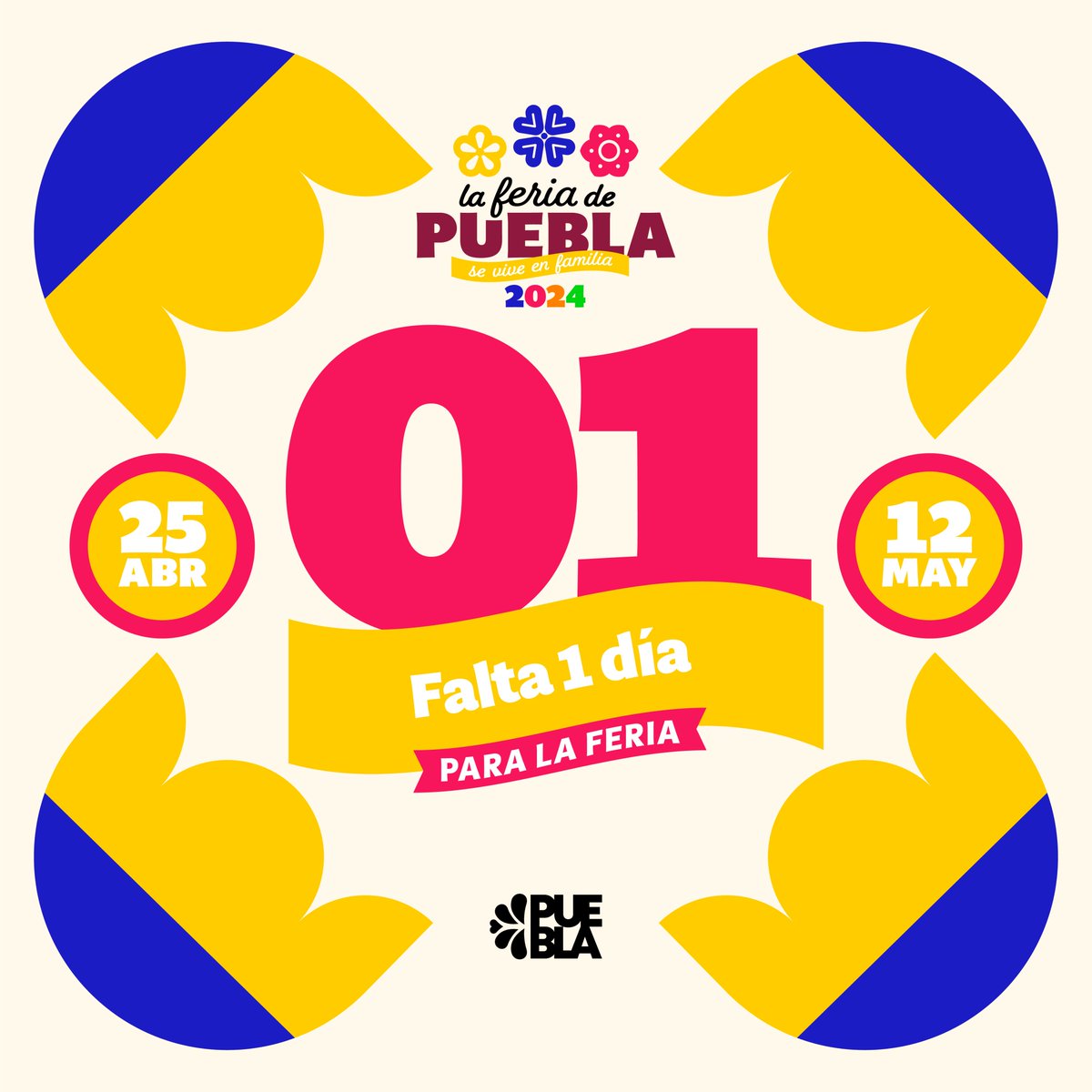 ¡Solo falta 1 día para la Feria de Puebla 2024! 📷📷 📷