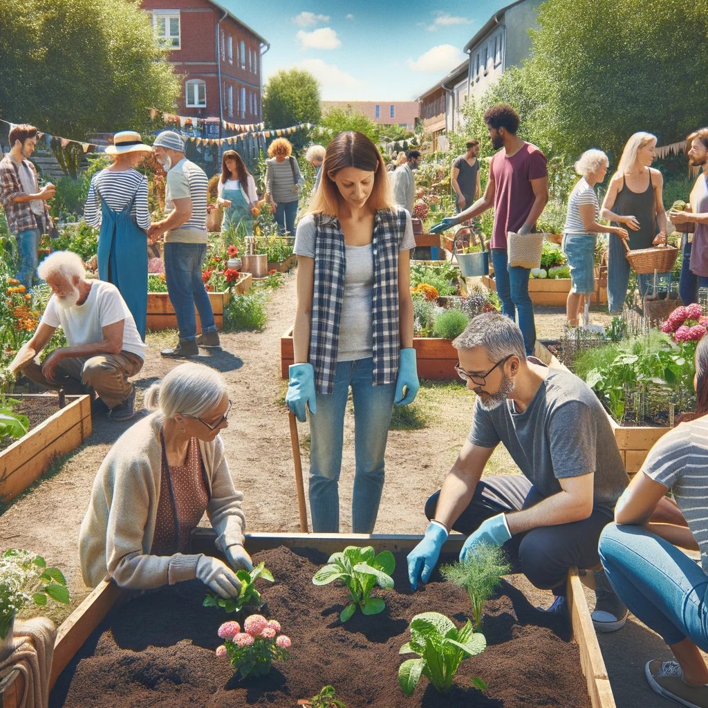 Growing together: Community garden brings all ages together for health and happiness! 🌱👨‍🌾 Celebrate the beauty of unity and nature. #CommunityGarden #HealthyLiving #GardeningTogether