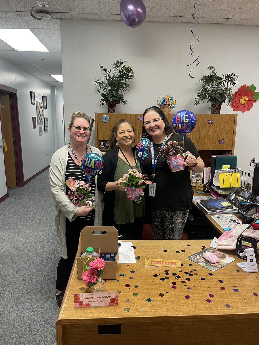 Happy Administrative Professionals Week to our office staff!🎉Thank you - Ms. Vanessa, Ms. Denise & Ms. Blair for having the best customer service and always being so helpful to our staff and students. Ms. McClintic and I couldn’t do our jobs without each of you! THANK YOU!❤️