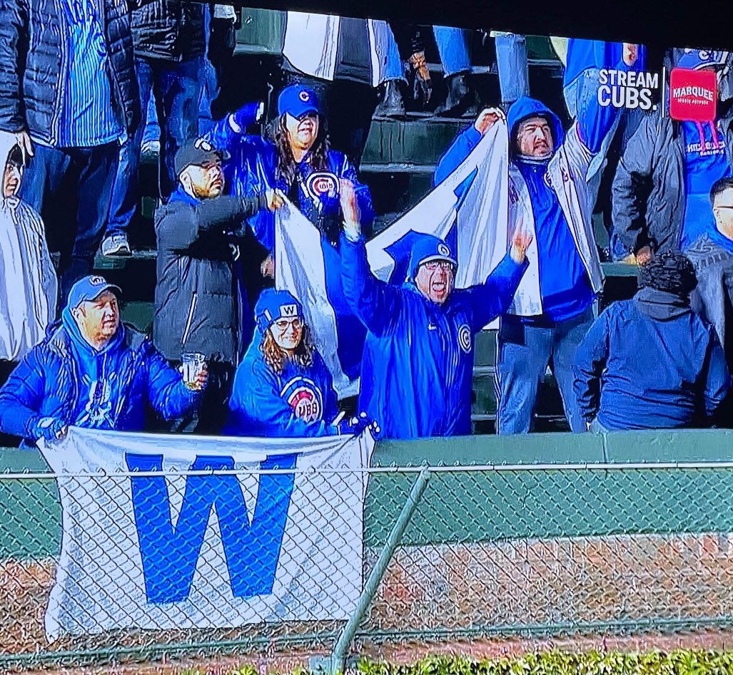 Fly the flag, sing the song #Cubs fans!!