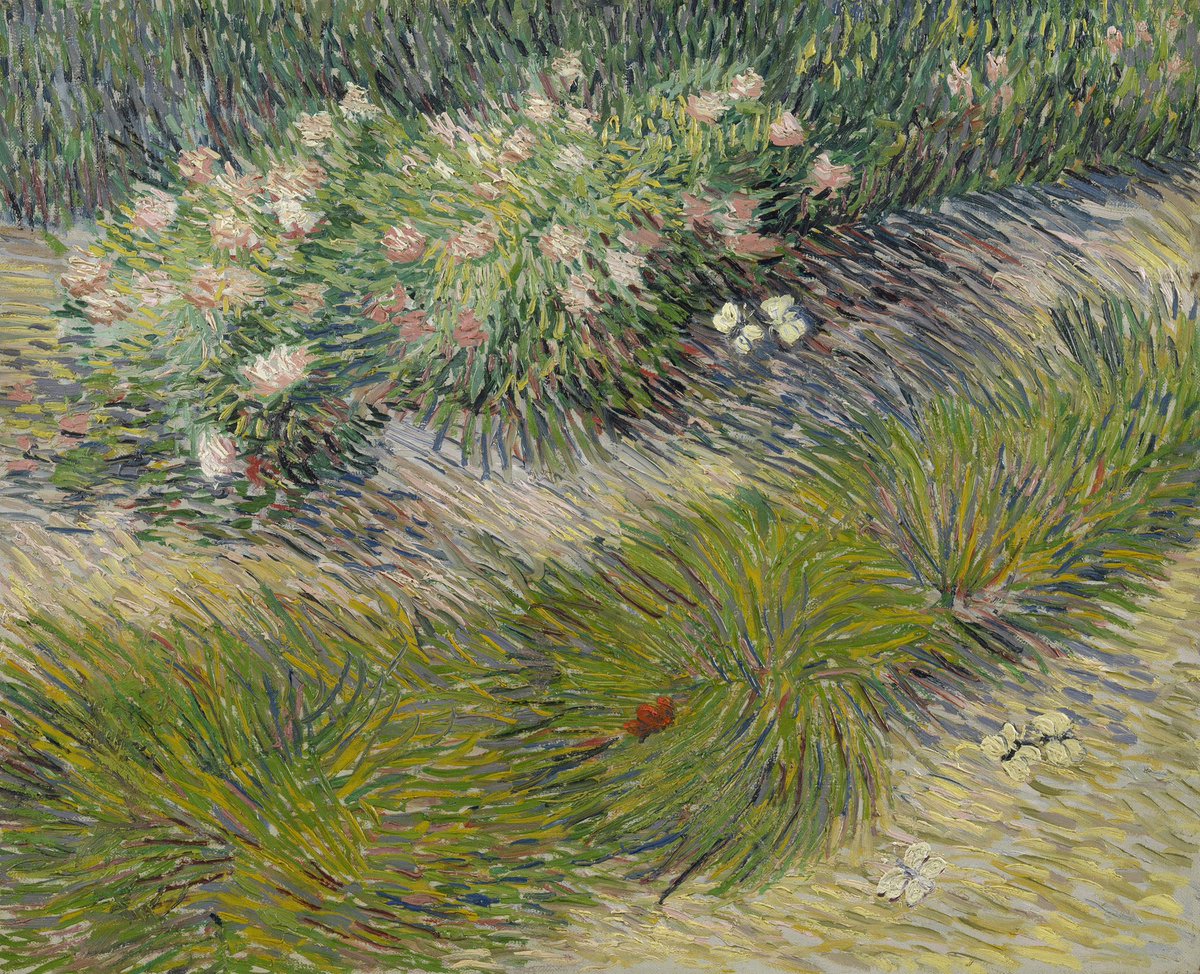 #VanGogh of the Day: Grass and Butterflies, 1887. Oil on canvas, 51 x 61 cm. Private collection.