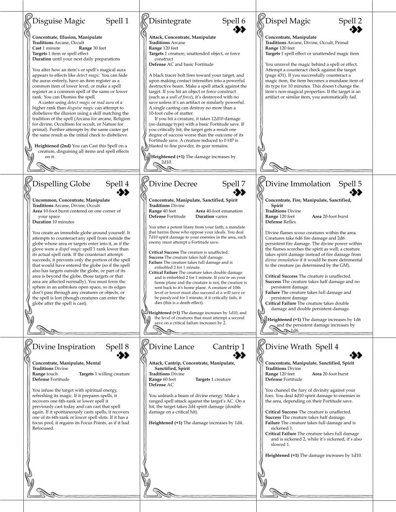 AssaftheDM's tweet photo. After much deliberation, we have decided to produce the spell cards with multiple border designs. This is border design 1. #dnd #ttrpg #pathfinder #pathfinder2e https://t.co/uX2z1CavKA