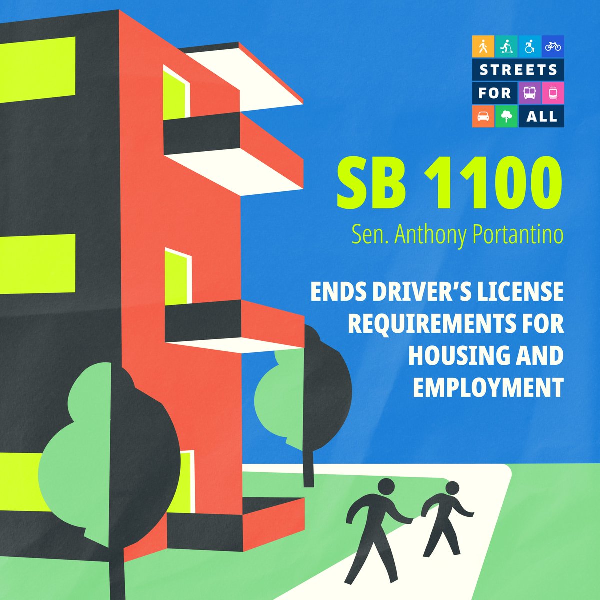 ✅ PASSED COMMITTEE: SB1100, our bill by @Portantino ends driver license requirements for housing applications and certain job applications.