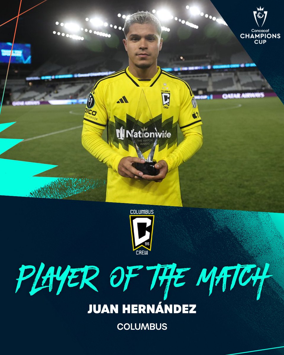 Goal scorer and leader in the attack 🟡⚫️ Juan Hernández is the Player of The Match | #ConcaChampions