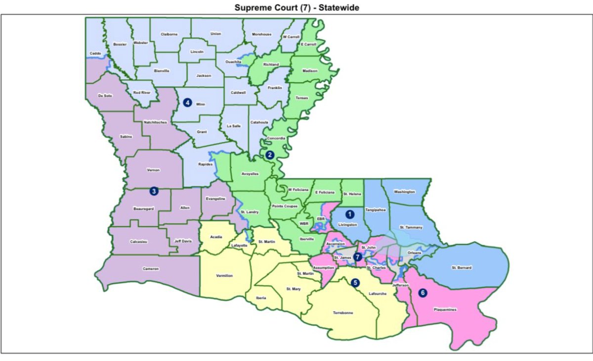 #NEW: Louisiana lawmakers have passed a new LA Supreme Court map. The plan creates a second majority-black district on the state's highest court It's the first time the districts have been redrawn in 27 years. The map now goes to Gov. Landry for signature tinyurl.com/mvaem2vp