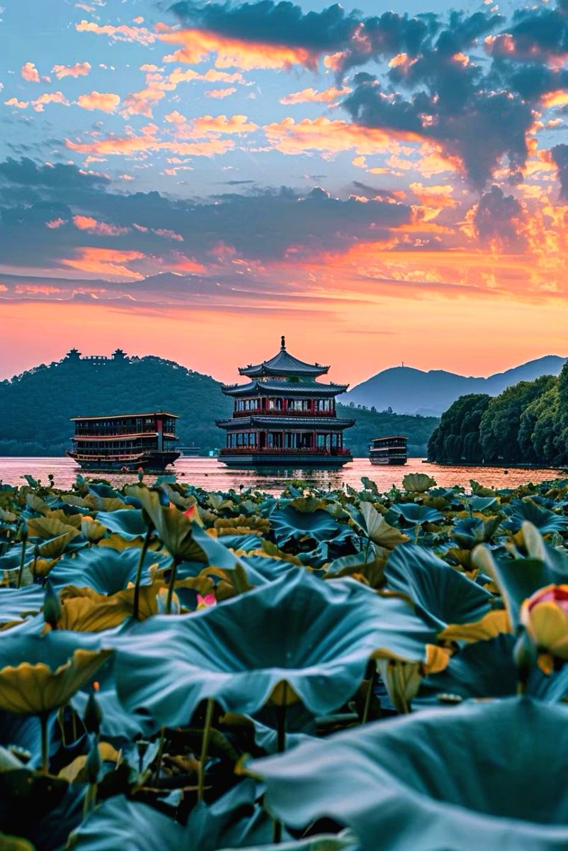 Enchanting Landscape.
接天莲叶无穷碧，映日荷花别样红~