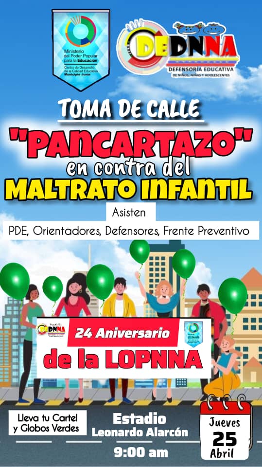 Es mañana la toma de calle en contra del Maltrato Infantil, asiste y defendamos a los Niños <a href="/_LaAvanzadora/">Yelitze Santaella</a> <a href="/Berzabethg1/">Berzabethgandicaoficial</a> <a href="/CDCETachira/">CDCE Táchira</a> <a href="/codennat/">codennat</a> <a href="/Annydednna/">Dednna Táchira</a> @MPPEDUCACION <a href="/ZETachira/">ZonaEducativaTáchira</a> <a href="/cn_educ/">CNDefensorías Educativas MPPE</a> <a href="/SaludEscolar2/">Salud Escolar</a> <a href="/COMUNIDADESED15/">DIV. COMUNIDADES EDUCATIVAS TÁCHIRA</a> <a href="/2018Cra/">CDCE Junín Táchira</a>