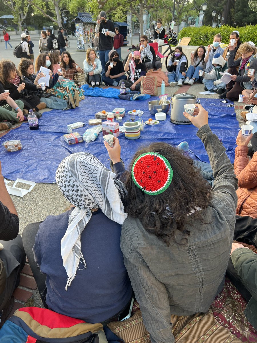 Passover seder at UC Berkeley’s Gaza solidarity encampment