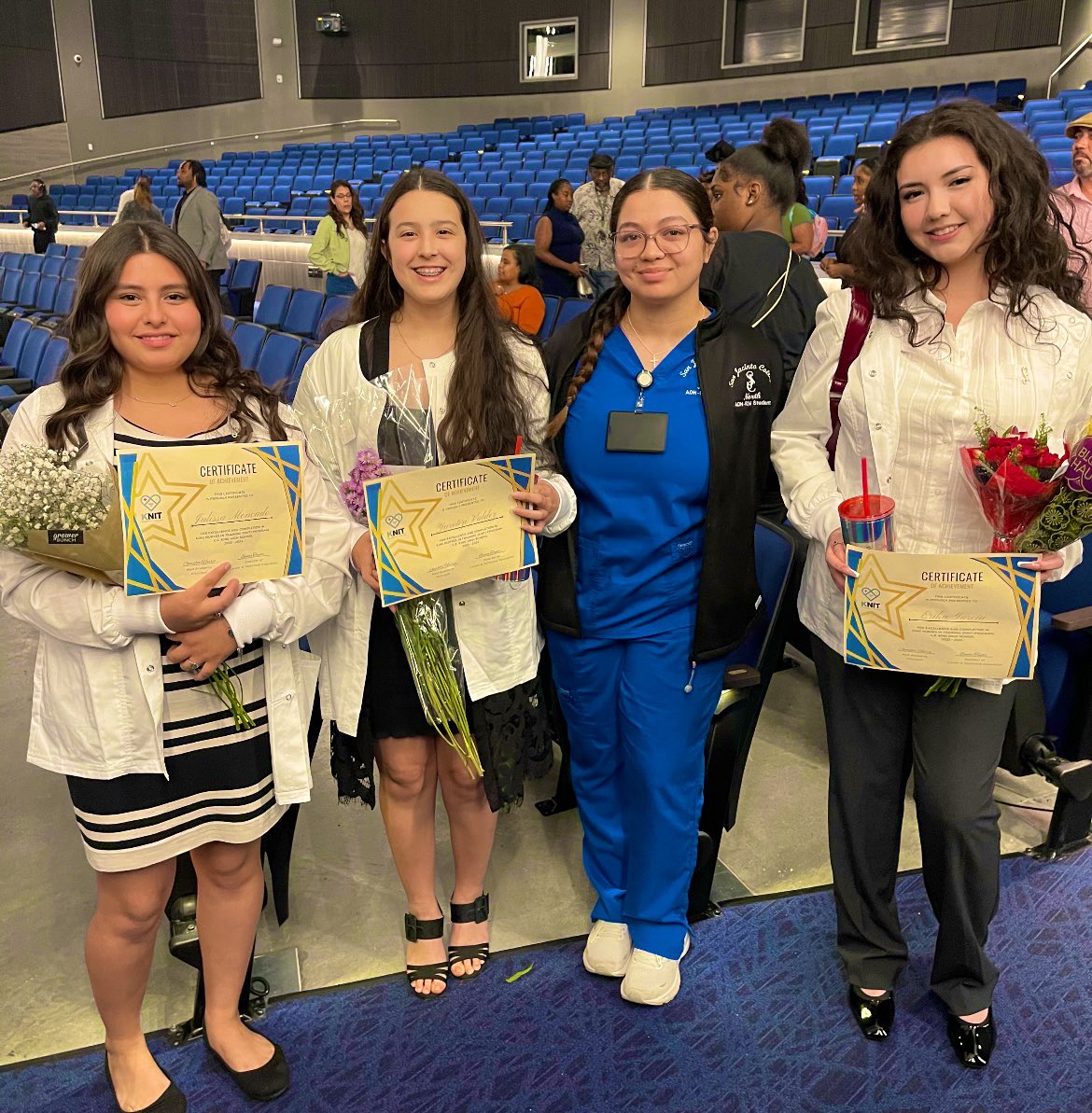 Last night was a celebration of milestones and achievements! Recognizing our largest class of rising 9th graders, pinning committed sophomores and juniors, and “coating” our senior nursing school applicants! 👩🏽‍⚕️👨🏻‍⚕️🎓🌟 #co2024 #CTE  @CareerTech_SISD @KarenDGallow @KingHSPanthers