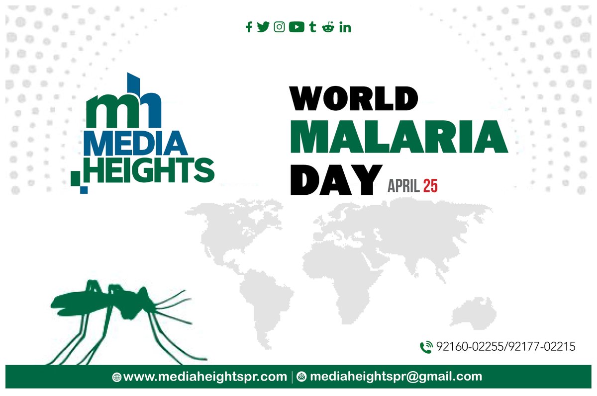 World Malaria Day is celebrated to provide health organizations and scientists with an opportunity to communicate information about the disease and about current research efforts to the public. By Mediaheightspr.com #Inboundmarketing #MEDIAHEIGHTS #digitalmarketingcompany