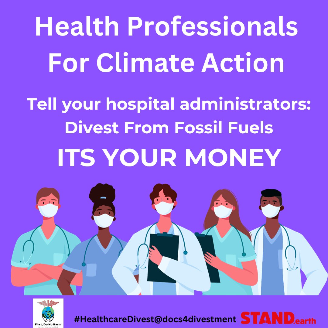 @HarvardCCHANGE @Climate4Health @Americares Working on #ClimateChange solutions in the #HealthSector? 

This one is straight-up: 

Tell your OWN institution to stop investing YOUR money in fossil fuels.

It's beyond time #HealthcareDivest

The report: bit.ly/3NNNIdR