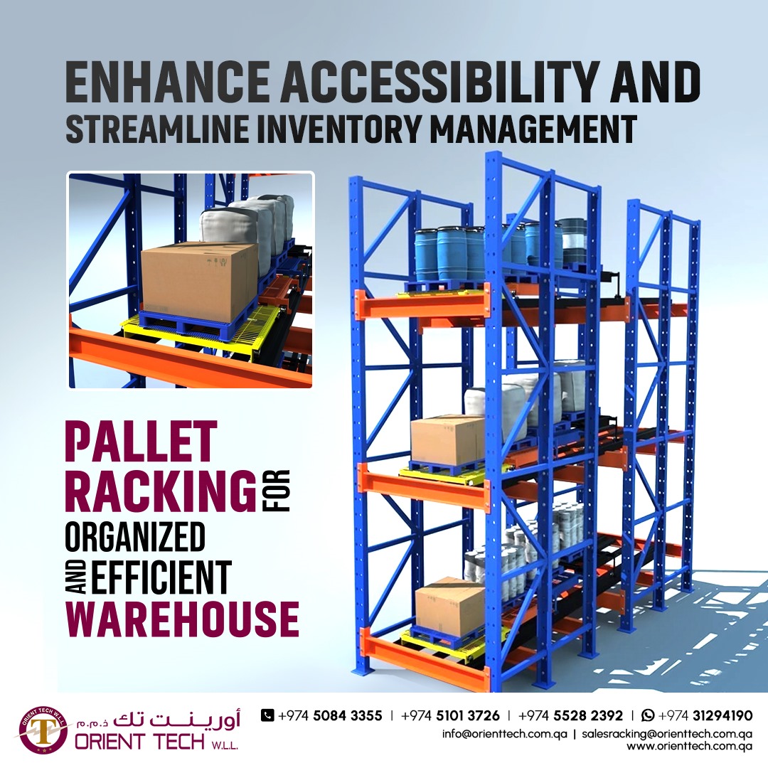 Get organized and boost your warehouse efficiency with a pallet racking system from Orient Tech!

#palletracking #organized #efficient #warehouse #Qatar #OrientTech #LogisticsSolutions #MaterialHandling #StorageSolutions #heavydutyracks #Efficiency #WarehouseSolutions