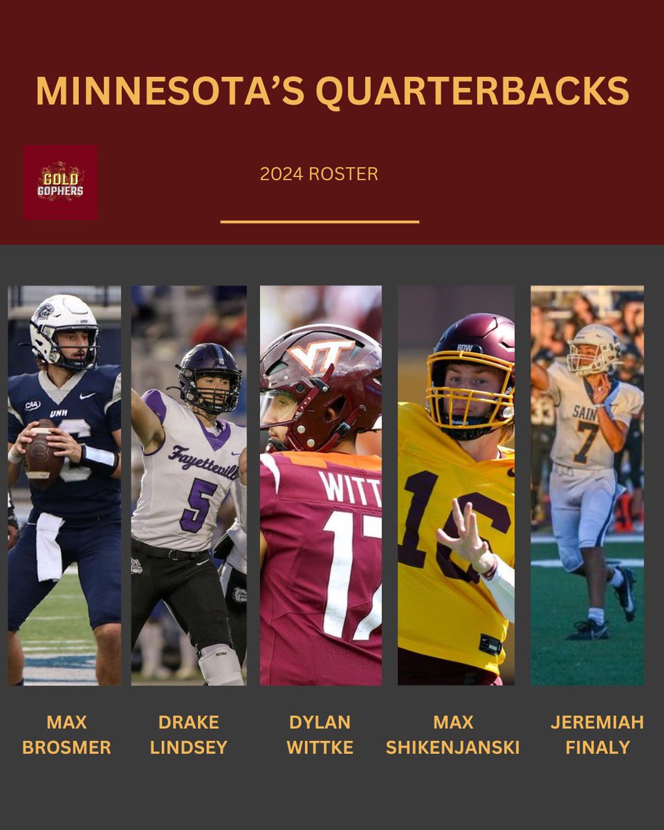 The #Gophers have completely revamped their QB room for the 2024 season. ZERO (0) players at the position have taken a snap for Minnesota. 🤯