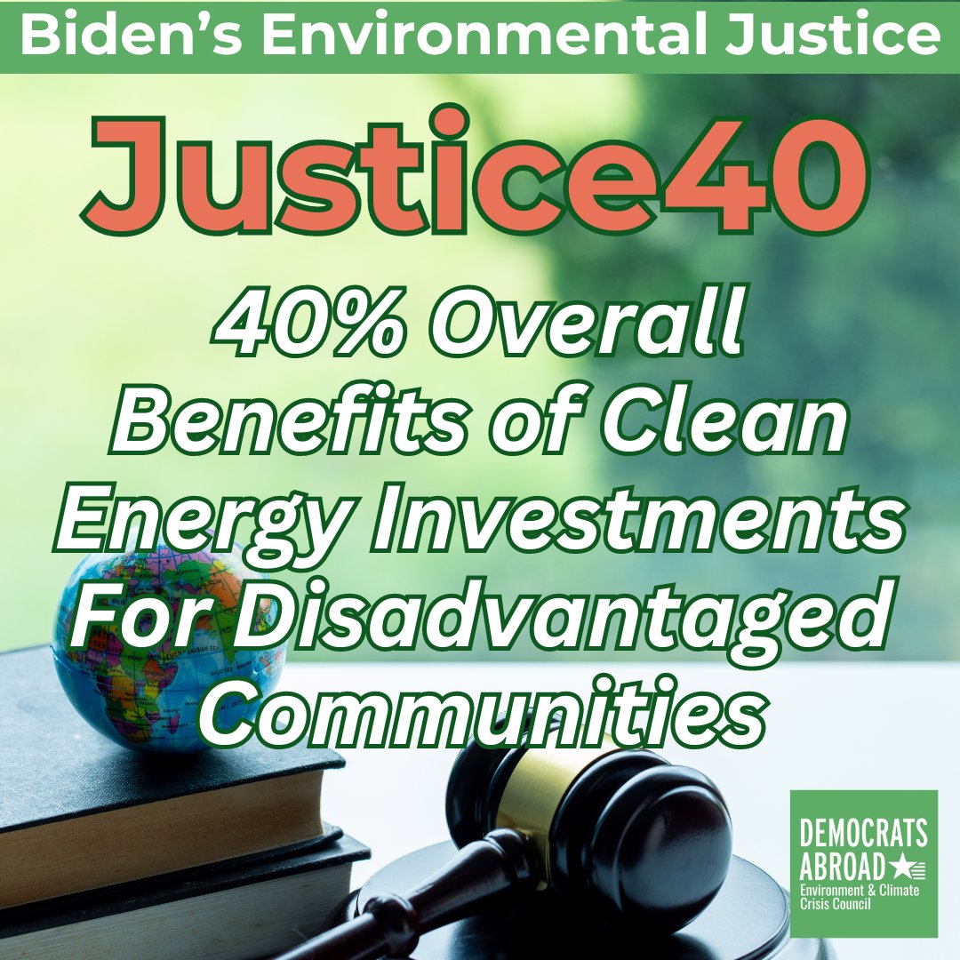 Biden has initiated multiple programs and set up a Council for Environmental justice, pledging that 40% of all climate and clean-tech benefits go to disadvantaged communities. Love the earth; re-elect Biden!
#BidenHarris2024 #VoteFromAbroad #environmentaljustice #earthmonth2024