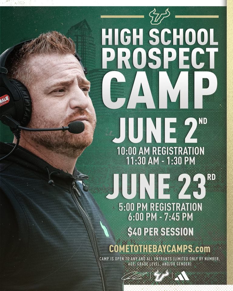 Thankful for the camp invite to @USFFootball can’t wait. @CoachGolesh @CoachJGordo @QBHouse55