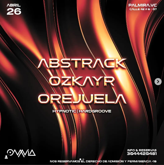 OrtegaLFP's tweet photo. Seguimos trayendo talentos emergentes a nuestro templo, este viernes nos acompañan #_ozkayr_ y #abstrack debutando #juanf_orejuela, con sets que te llevarán desde los profundos ritmos hypnotic hasta las pulsantes vibraciones del hardgroove.
Nos vemos este viernes en #Omniaclub https://t.co/HI5q3vtDSR