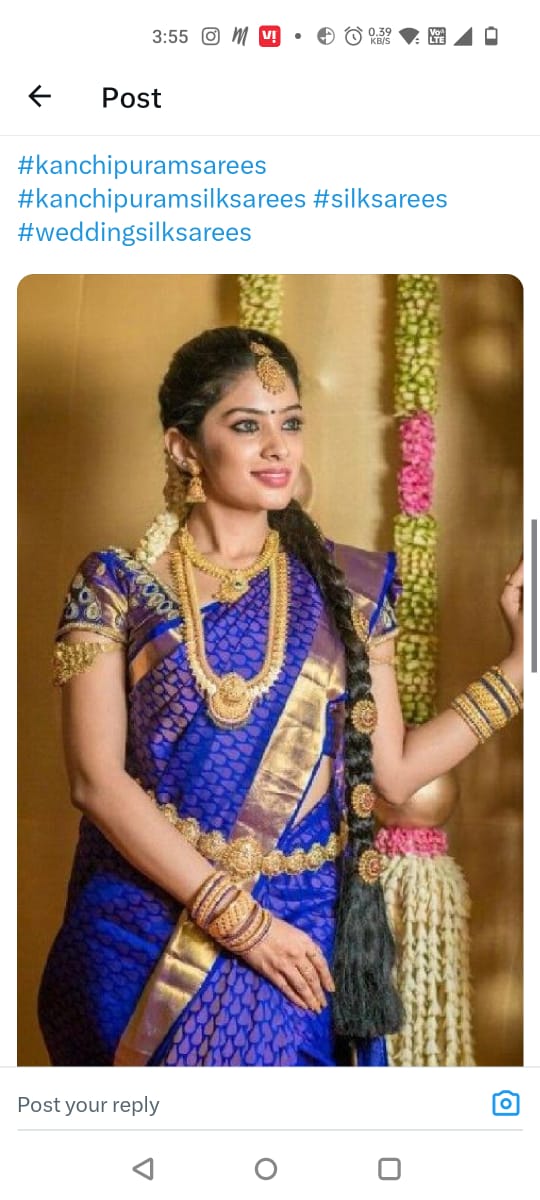 Royal blue kanchi pattu wedding saree 
kanchidesigners.com
Kanchi Designers
8-2-310/A/279,
Noor nagar , 
Road no. 10, Banjara hills,
Hyderabad,
Telangana , 500034
Tel nr : 9182075118
#kanchipuramsarees #weddingsarees #bridalsarees #silksarees #kanchisarees #pattusarees