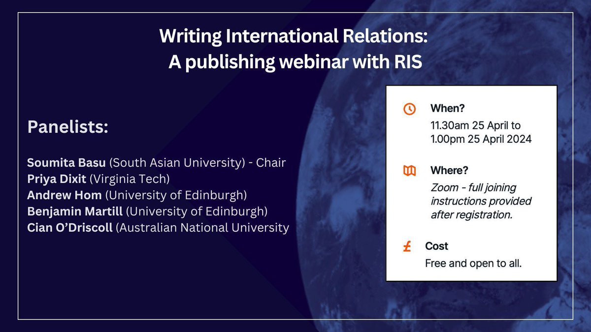 Are you interested in publishing in @RISjnl or another peer-reviewed journal? Are you an ECR or PhD from or based in South Asia? There is still time to register for our publishing event later today 👇 buff.ly/4aHuWgy