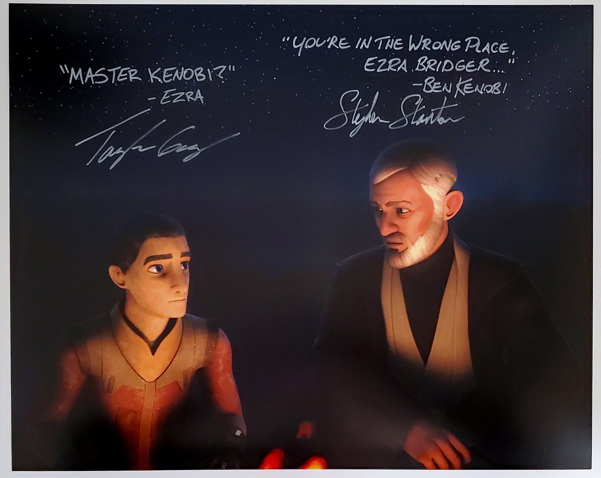 Time for a New #StarWars #Giveaway! This is for a beautiful large 16x20 photo of #EzraBridger & #ObiWanKenobi from the #StarWarsRebels ep 'Twin Suns' dual-signed by @iamtaylorgray & myself. To enter Like, RT, Follow & leave a comment on why you love Star Wars Rebels! MTFBWY!