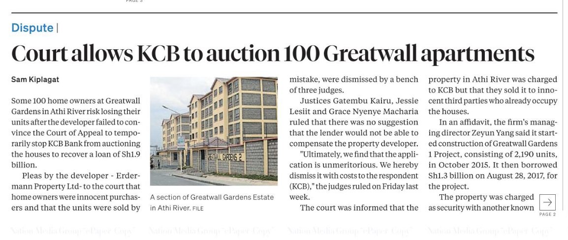 KCB to auction 100 Greatwall apartments:

[@BD_Africa]