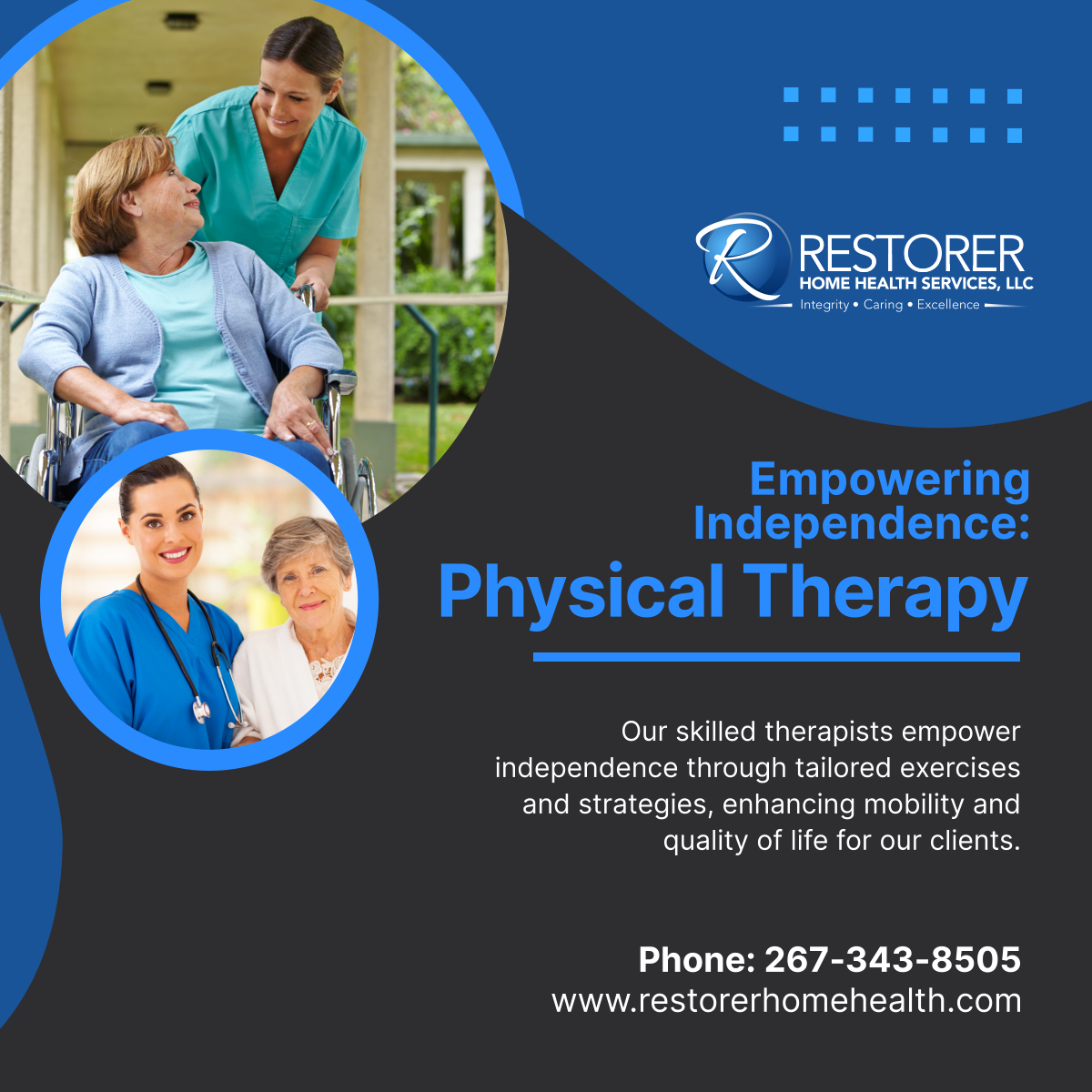 Regain mobility and independence with our personalized Physical Therapy sessions. Take the first step towards a healthier, happier life today. 

#PhysicalTherapy #PhiladelphiaPA #HomeHealthcare