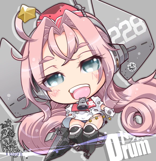【艦これデフォルメ絵】ドラム Drum#艦これ #ドラム 