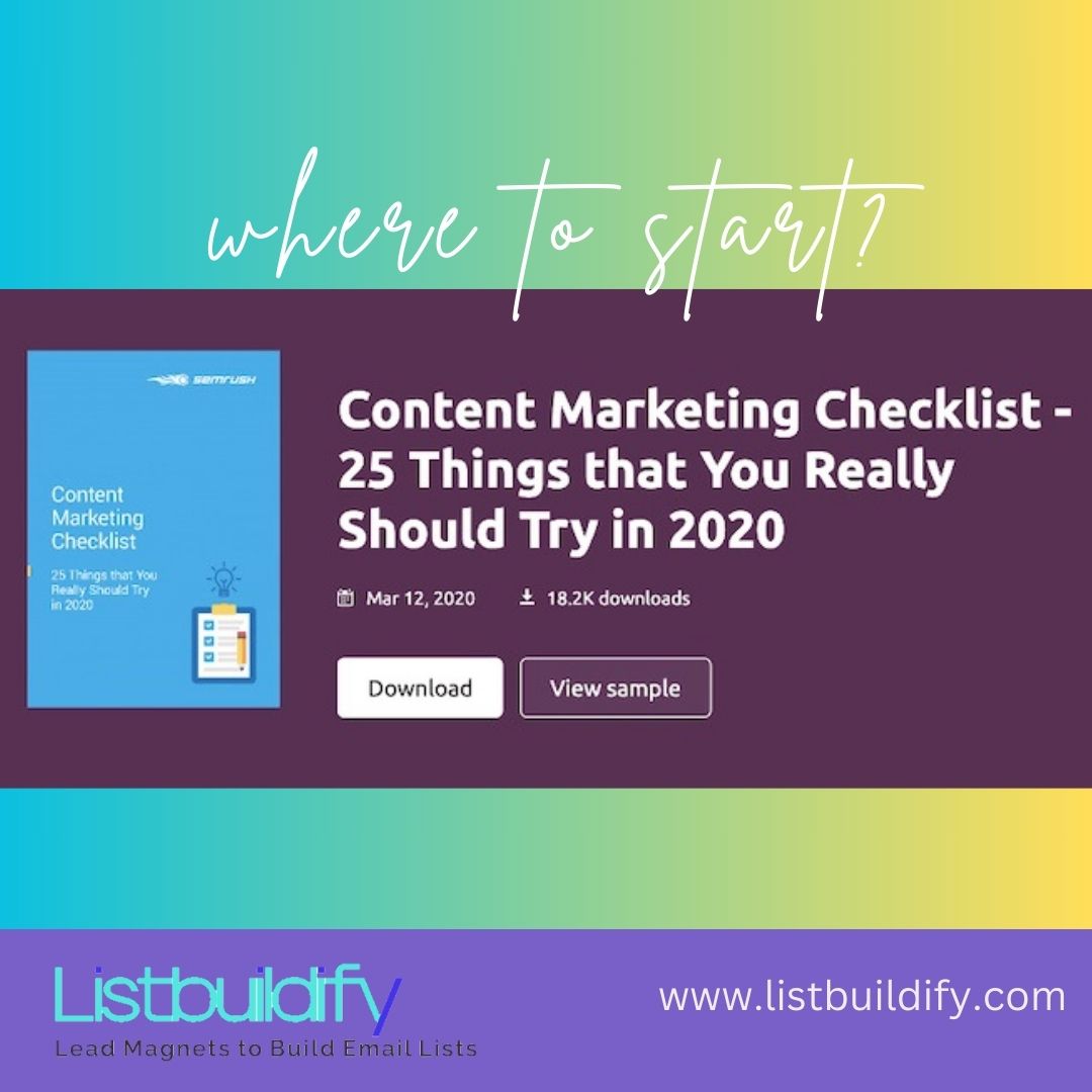 LBuildify's tweet image. Checklists are a fantastic way to offer practical value to your audience while capturing their emails in the process! #LeadMagnets #Checklist #EmailListBuilding #Listbuildify #TurbochargeYourEfforts #DigitalMarketing #EngageAndConvert #GrowYourAudience #MarketingTips