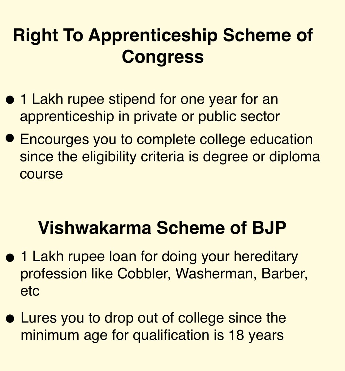 Dear Youth, Choose wisely. BJP's core vote bank wants a blue-collar labour force at their service. They don't want you to become a knowledge worker. They want you to drop out of college so there won't be any competition for them.