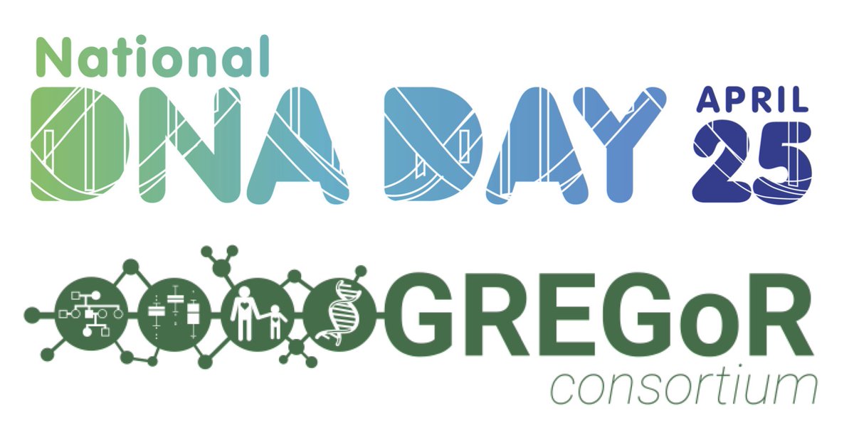 🧬April 25th is DNA Day!🧬 @GREGoR_research Consortium (Genomics Research to Elucidate the Genetics of Rare diseases) seeks to develop and apply approaches to discover the cause of currently unexplained rare genetic disorders Learn more on our website: gregorconsortium.org