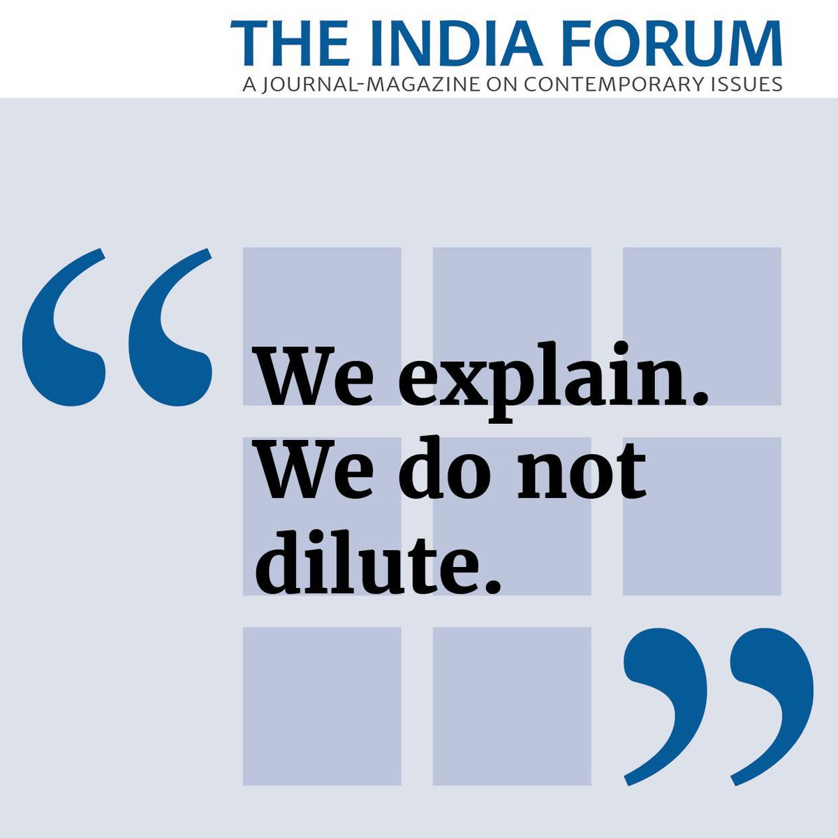 #Society is complex with many shades of greys. At @theindiaforum we explain the complexities of issues. Those with agenda dilute issues to breed misunderstandings and polarisation. Support independent explanation: buff.ly/3K9G88U