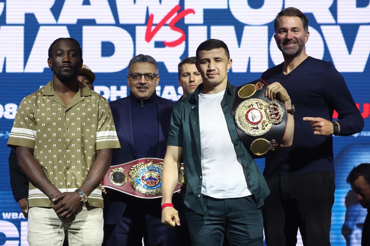 All systems go for mega card topped by #CrawfordMadrimov as @Turki_alalshikh brings Riyadh Season event to US for first time. Read my story on the kickoff presser & sign up for my #boxing newsletter: danrafael.substack.com/p/all-systems-… @terencecrawford @IsrailMadrimov @VadimKTeam @EddieHearn