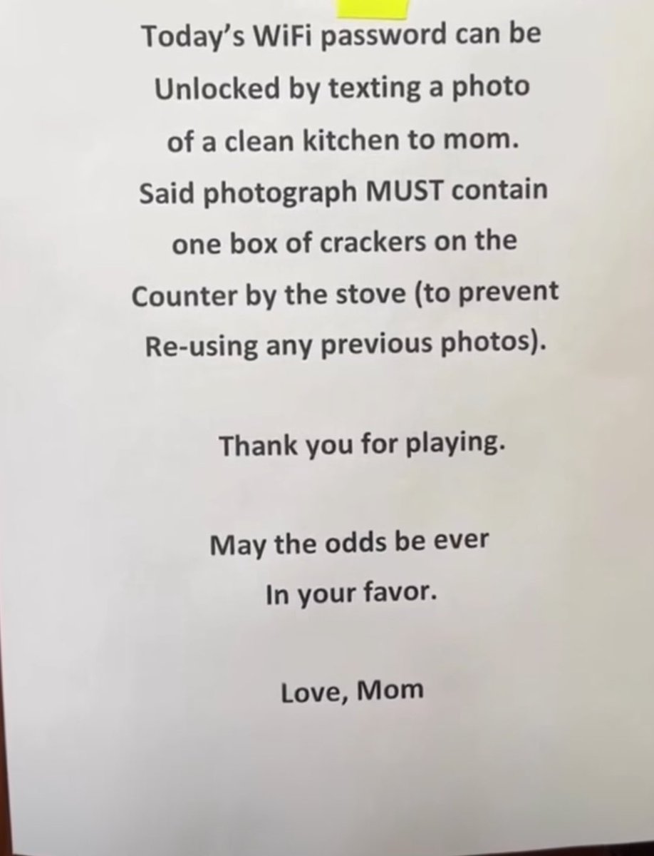 My vote for mom of the year goes to whoever this momma is - she left this taped to the fridge: