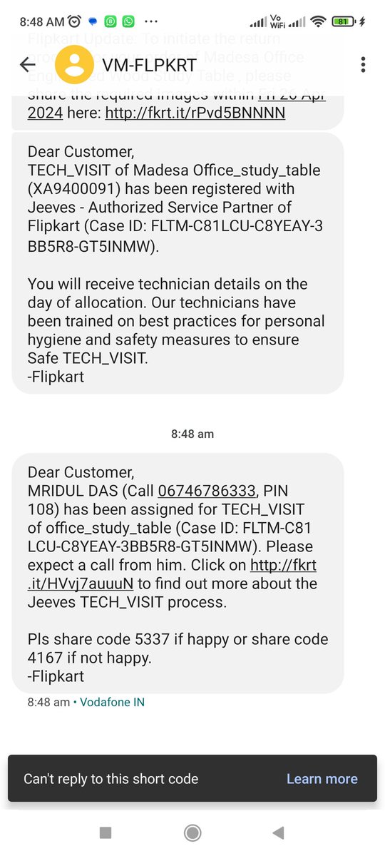 Even after So many follow up once again flipkart assigned the same technician who already update false for 8 times. Pathetic experience. #digitalindia #pmoindia #onlinefrauds #Flipkart