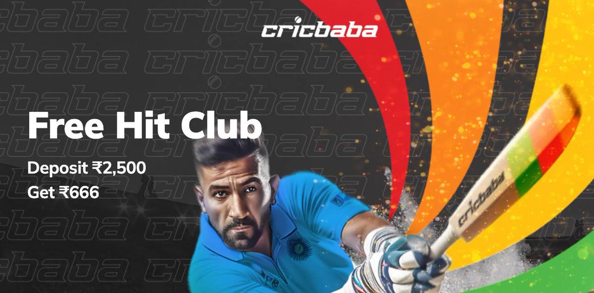 Get a free hit with Cricbaba! That’s right, you can get a ₹666 free bet once you have deposited ₹2,500 😍 📷 How to get your free bet: - Go to thecricbaba.com/promotions - Log into your account - Deposit a minimum ₹2500 - Get a ₹666 Free bet - Your free bet will be credited