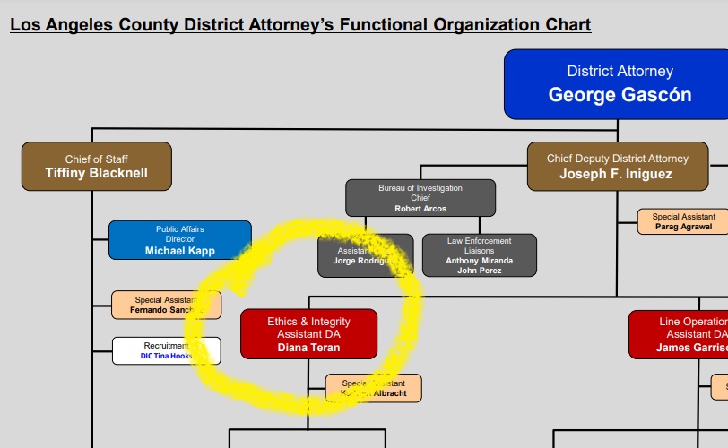 NathanHochmanDA's tweet photo. As you can see, Diana Teran was one of Gascon’s most trusted leaders. Now she’s facing 11 criminal charges brought by the state AG. This is yet another sign of Gascon’s poor judgment and failed leadership. #GasconMustGo https://t.co/BUAOHIh7mQ