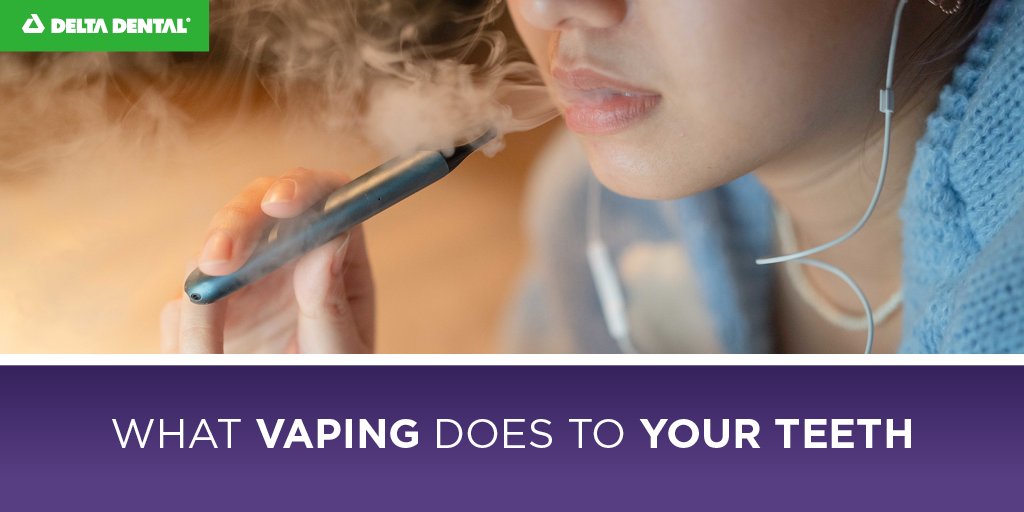 What are the oral health risks of vaping? The @AmerDentalAssn warns that vaping can lead to a surge in bacteria on tooth enamel, increasing the likelihood of cavities. Read on: bit.ly/38nPMpS #Vaping #OralHealth #QuitVaping @SDQuitLine