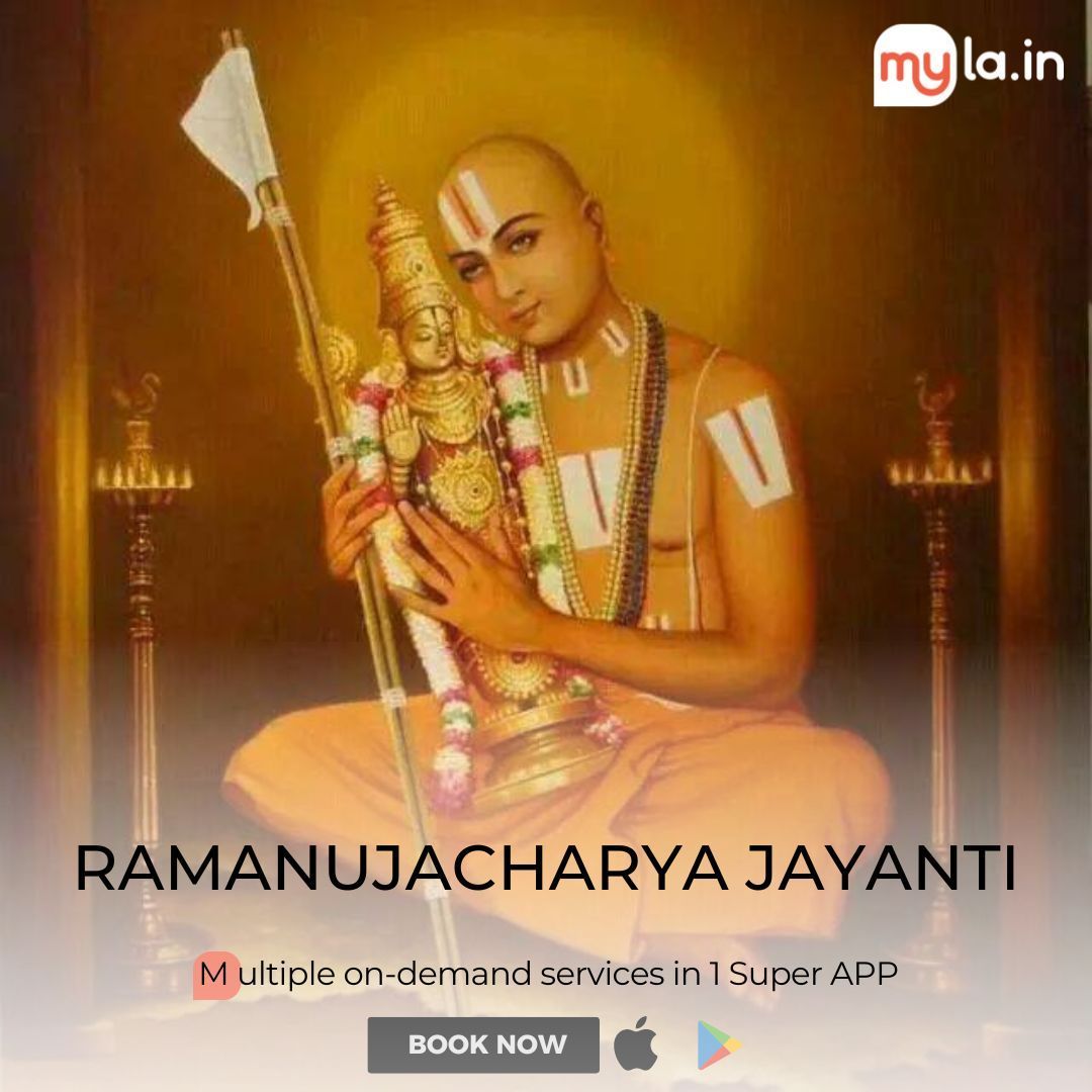 Wishing you a happy Ramanujacharya Jayanti, filled with blessings, peace, and prosperity. . 
Download our App today for more discounts:   buff.ly/3KqlcwC   
#myla #onlineservices #servicessupermarket #Ramanujacharya #Ramanujacharyajayanti