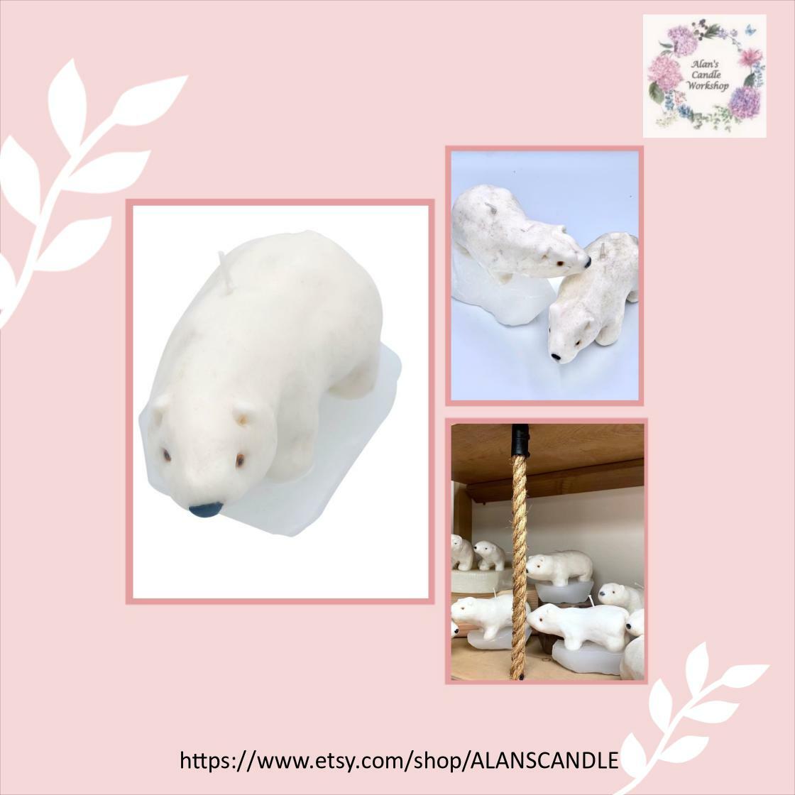 🐣. Offer Xtras! Polar Bear Artistic Handmade Sent-Free Candle for $49.99 #HandmadeCandles #PersonalizedGifts
